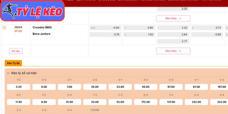 Kèo châu Á trận Cruzeiro (MG) vs Boca Juniors (07:30 29/04 | Cúp Nam Mỹ)